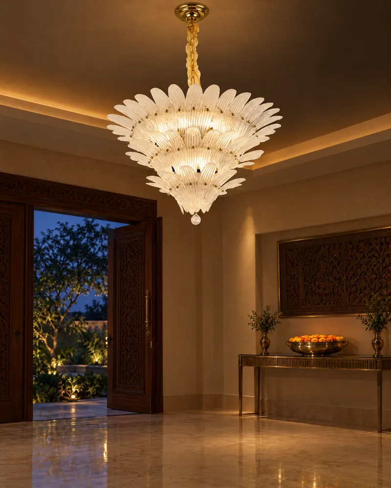 Feathered chandelier, AI image