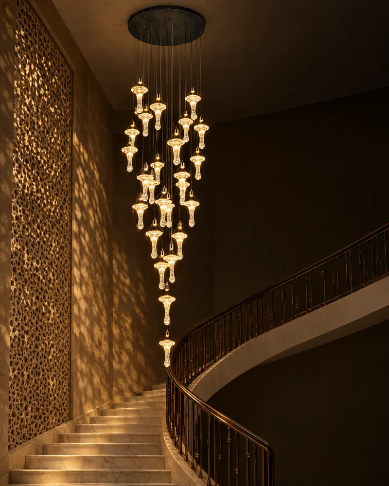 Stairwell pendants, AI image