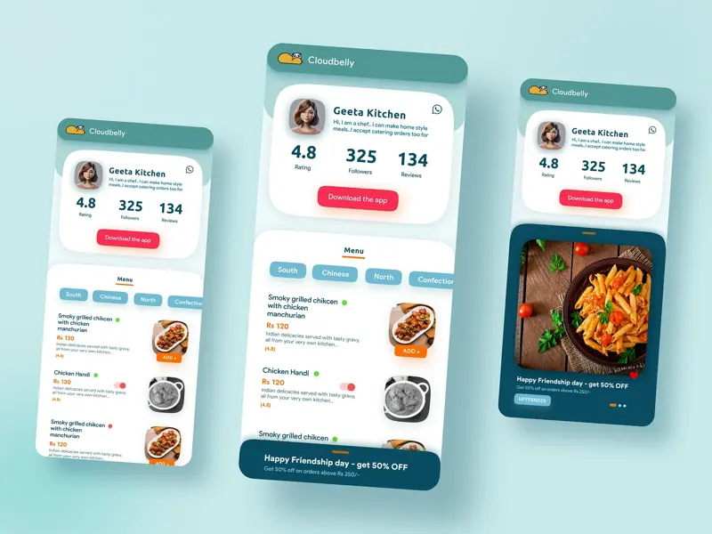 Kitchen panel, UI/UX Dashboard